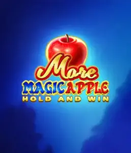 Discover the spellbinding allure of the More Magic Apple slot game by 3 Oaks Gaming, highlighting a glistening red apple against a deep blue background. This graphic captures the magical theme of the game. Ideal for lovers of magical themes, the vibrant visuals and appealing artwork draw players into the game's magical world. 